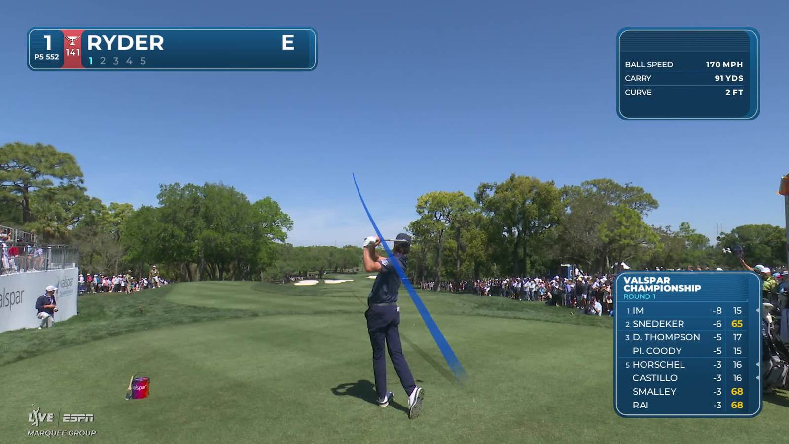 Sam Ryder | Round 1 | 1st hole | Shot 1 | 2026 Valspar