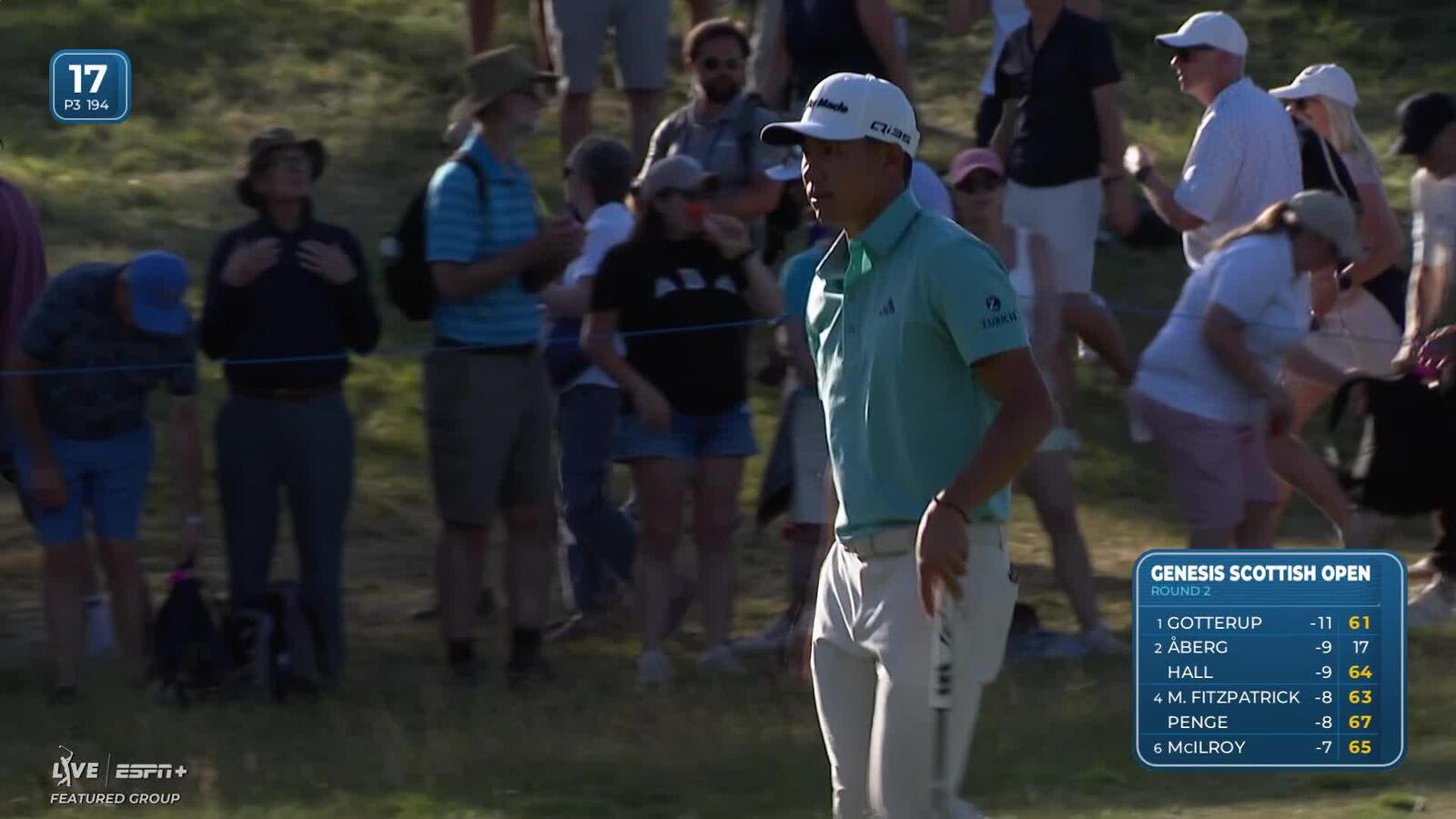 Collin Morikawa | Round 2 | 17th hole | Shot 4 | 2025 Genesis Scottish Open
