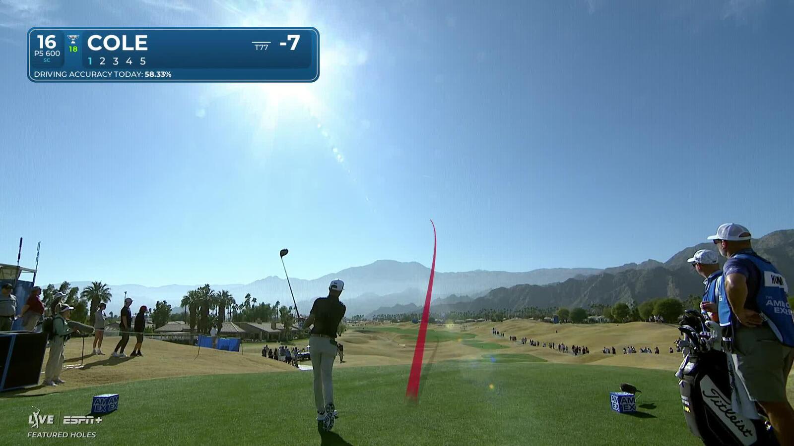 Eric Cole | Round 3 | 16th hole | Shot 1 | 2025 The American Express