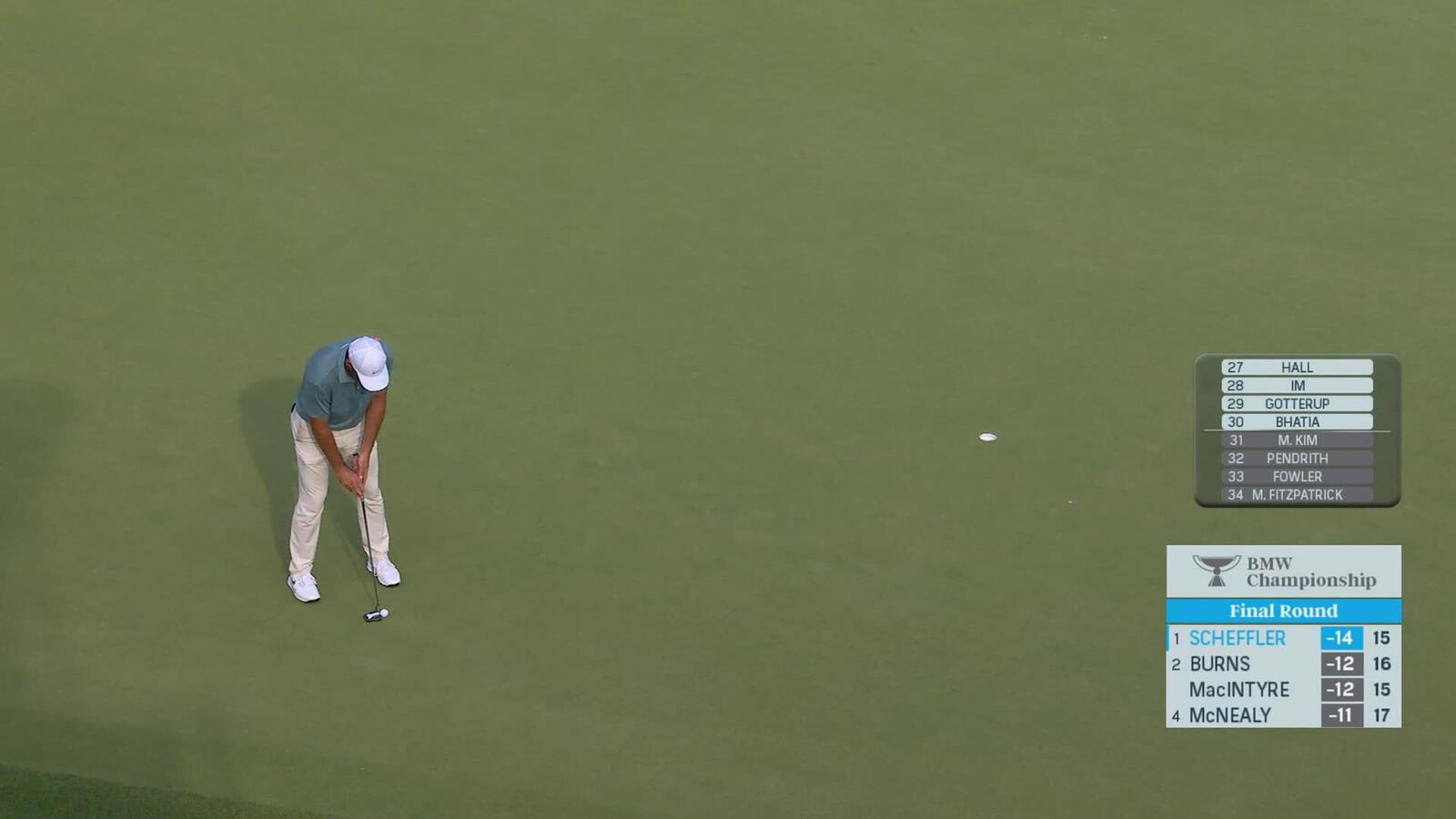 Scottie Scheffler | Round 4 | 16th hole | Shot 4 | 2025 BMW Championship