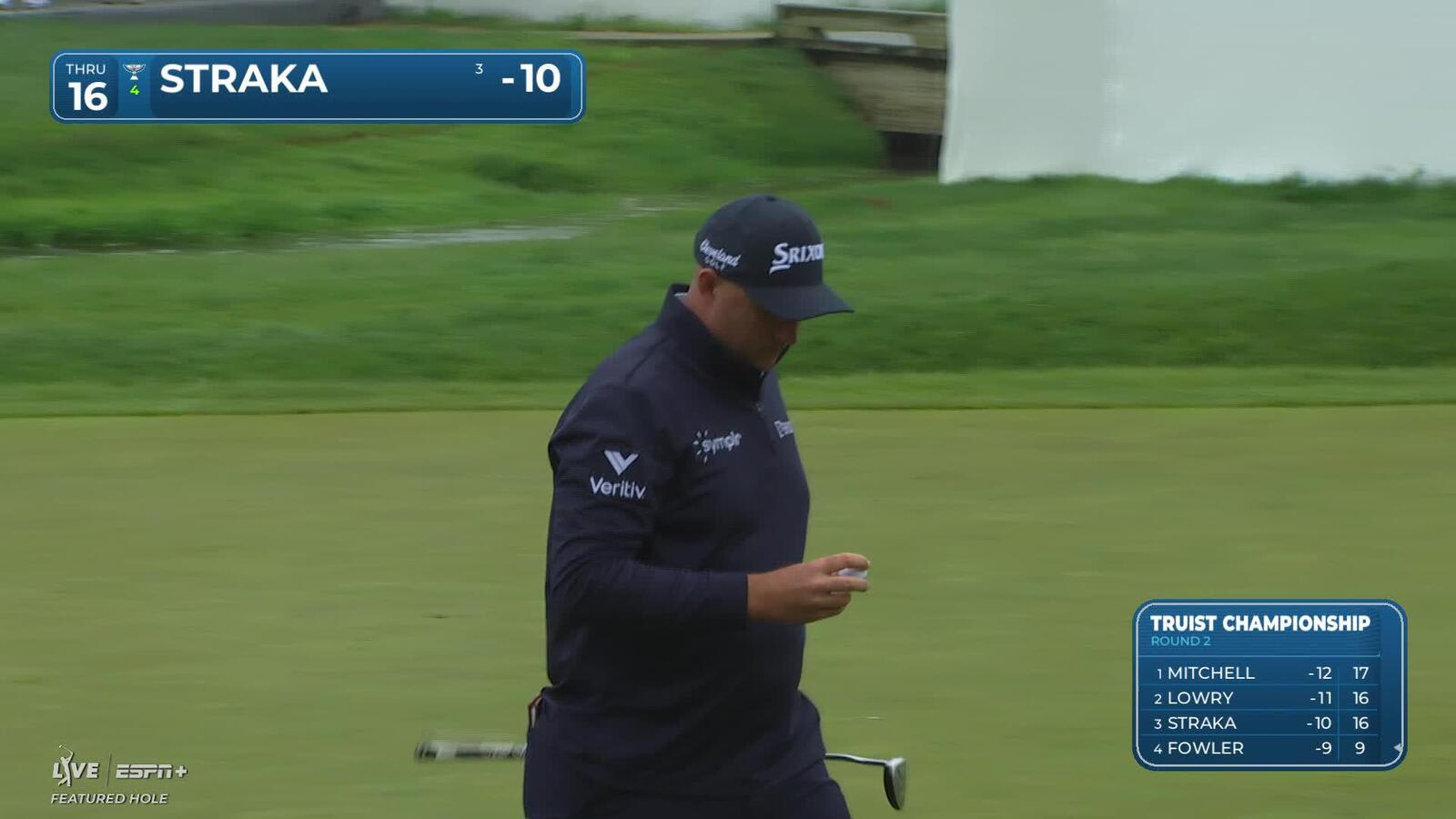 Sepp Straka | Round 2 | 16th hole | Shot 3 | 2025 Truist Championship