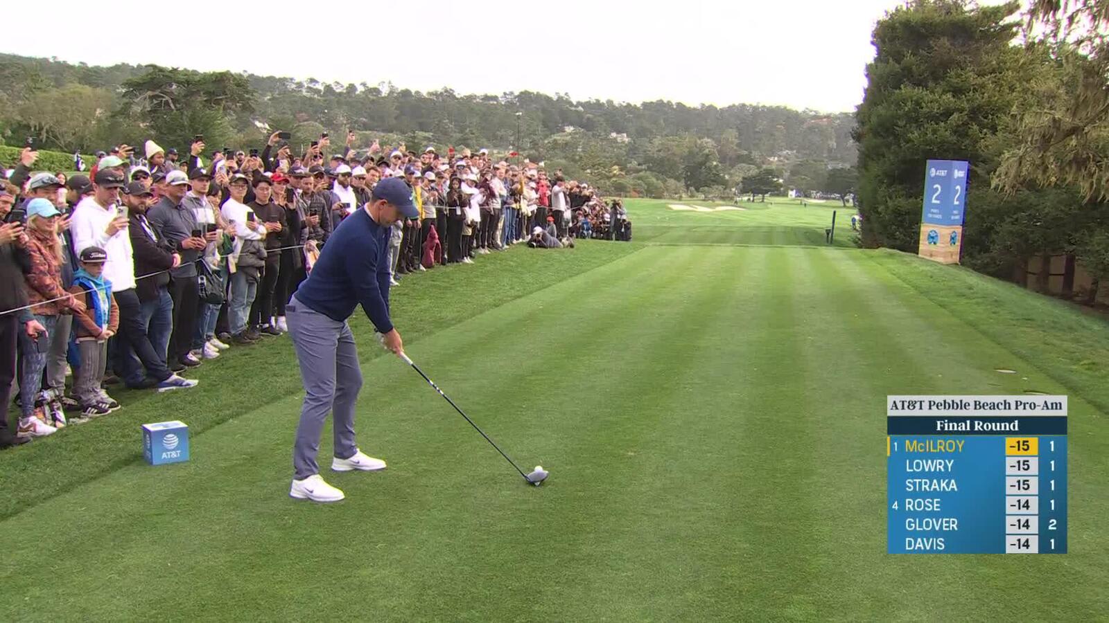 Rory McIlroy | Round 4 | 2nd hole | Shot 1 | 2025 AT&T Pebble Beach