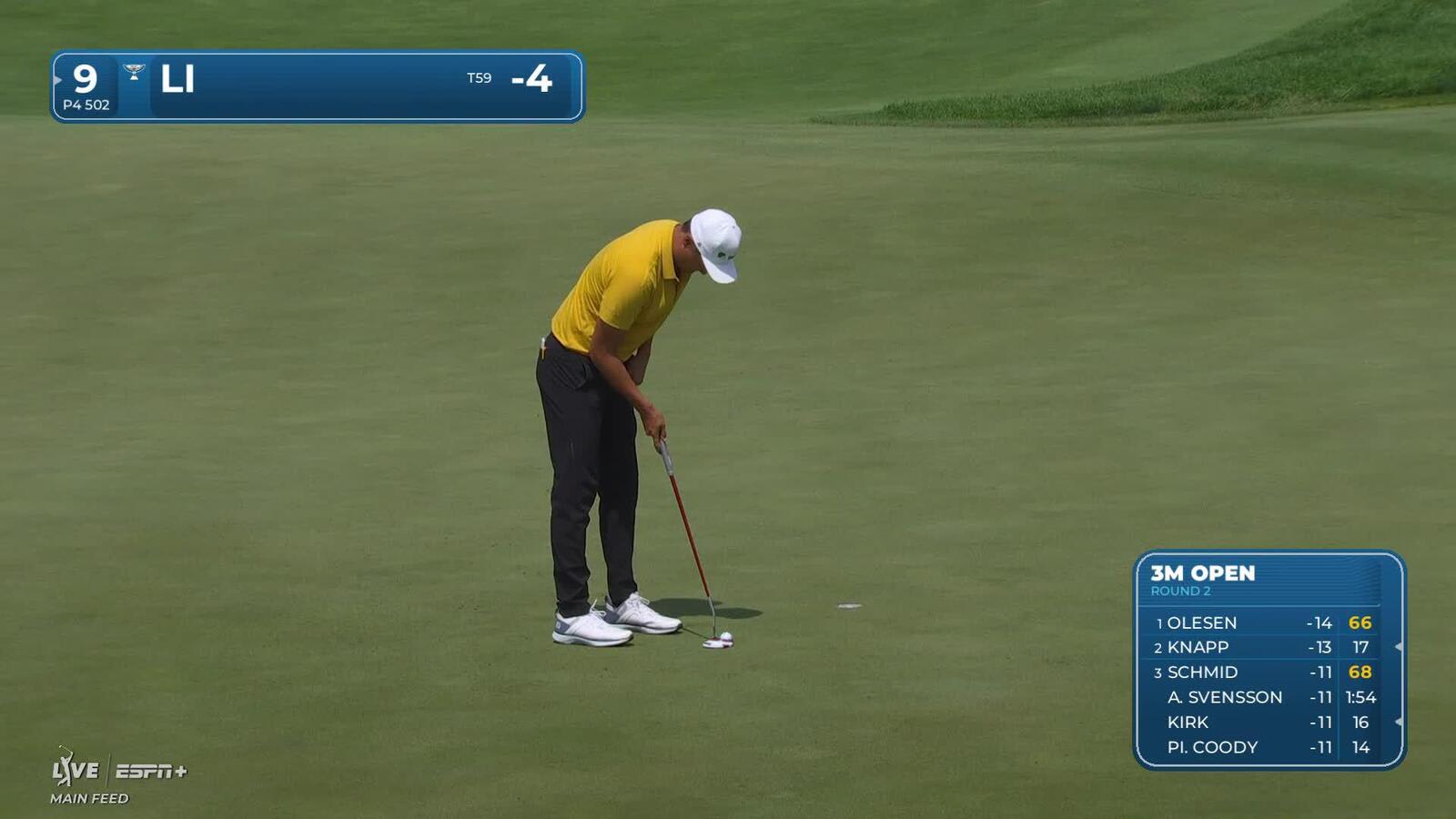 Haotong Li | Round 2 | 9th hole | Shot 4 | 2025 3M Open