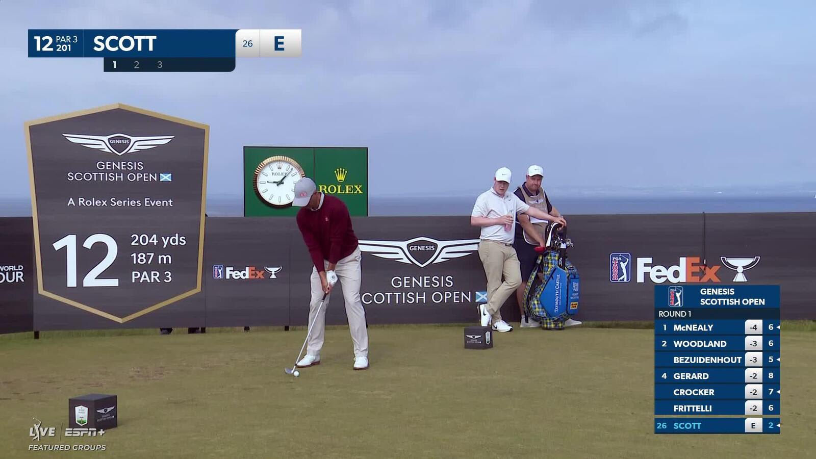 Adam Scott | Round 1 | 12th hole | Shot 1 | 2025 Genesis Scottish Open