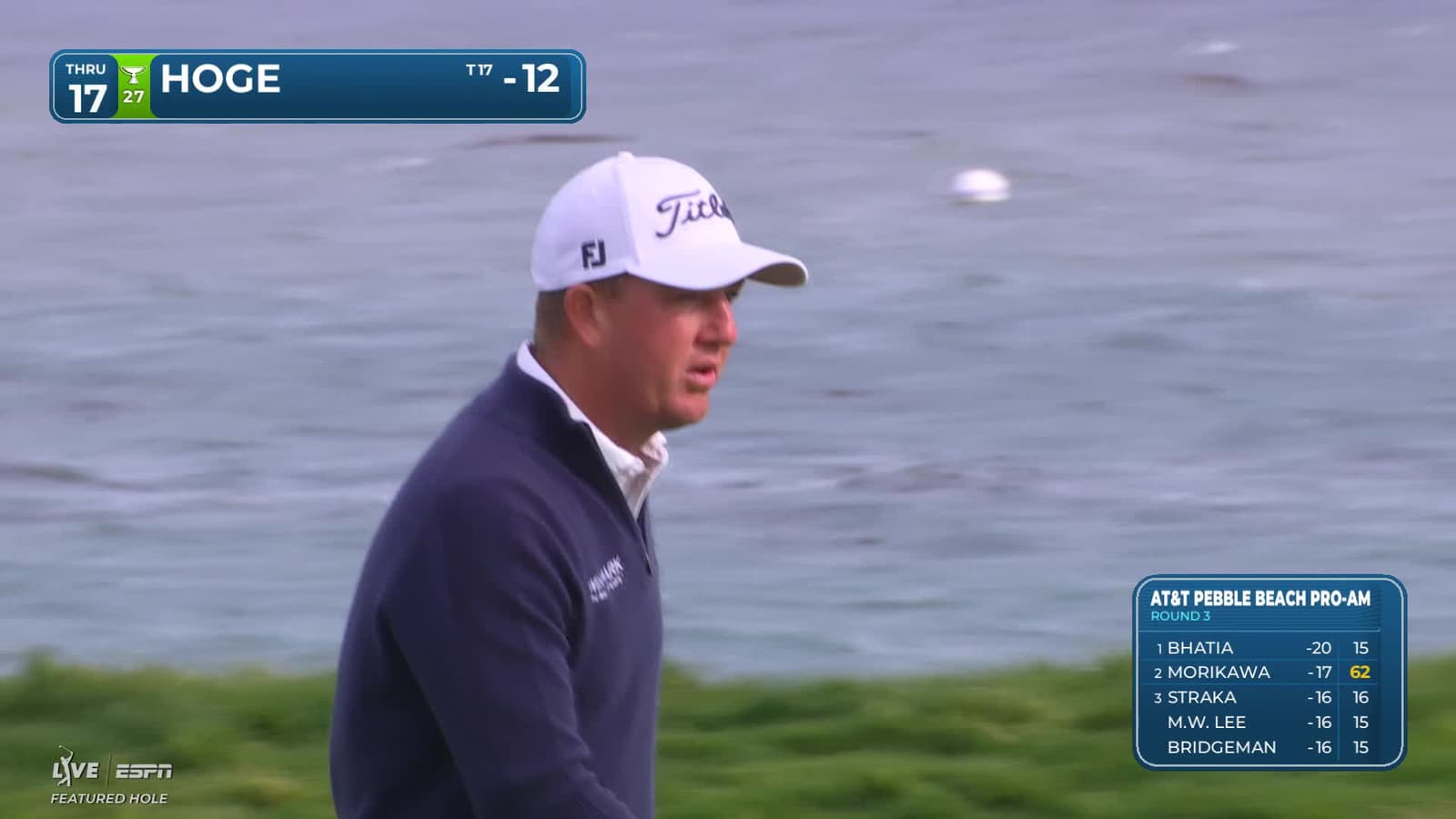 Tom Hoge | Round 3 | 17th hole | Shot 4 | 2026 AT&T Pebble Beach
