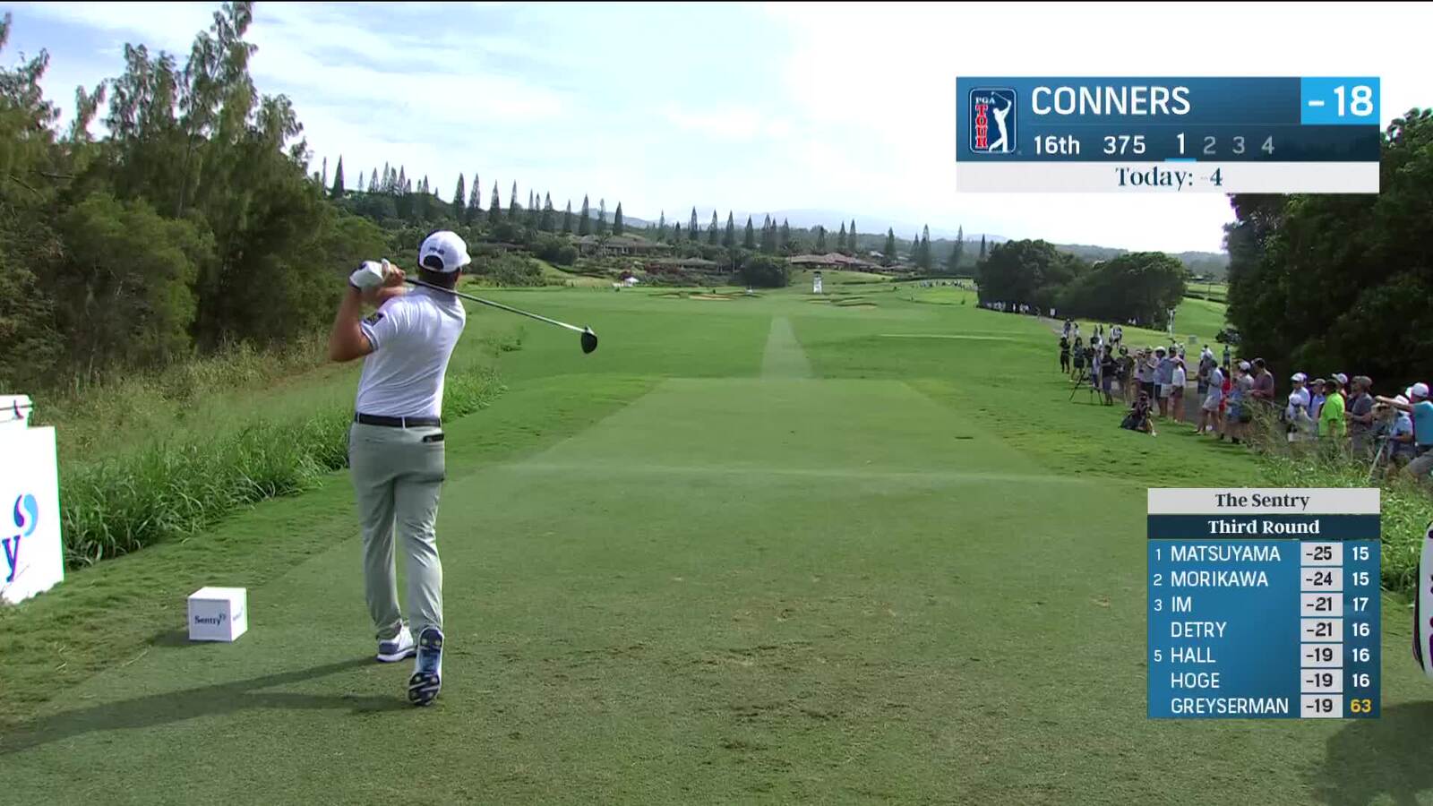 Corey Conners | Round 3 | 16th hole | Shot 1 | 2025 The Sentry