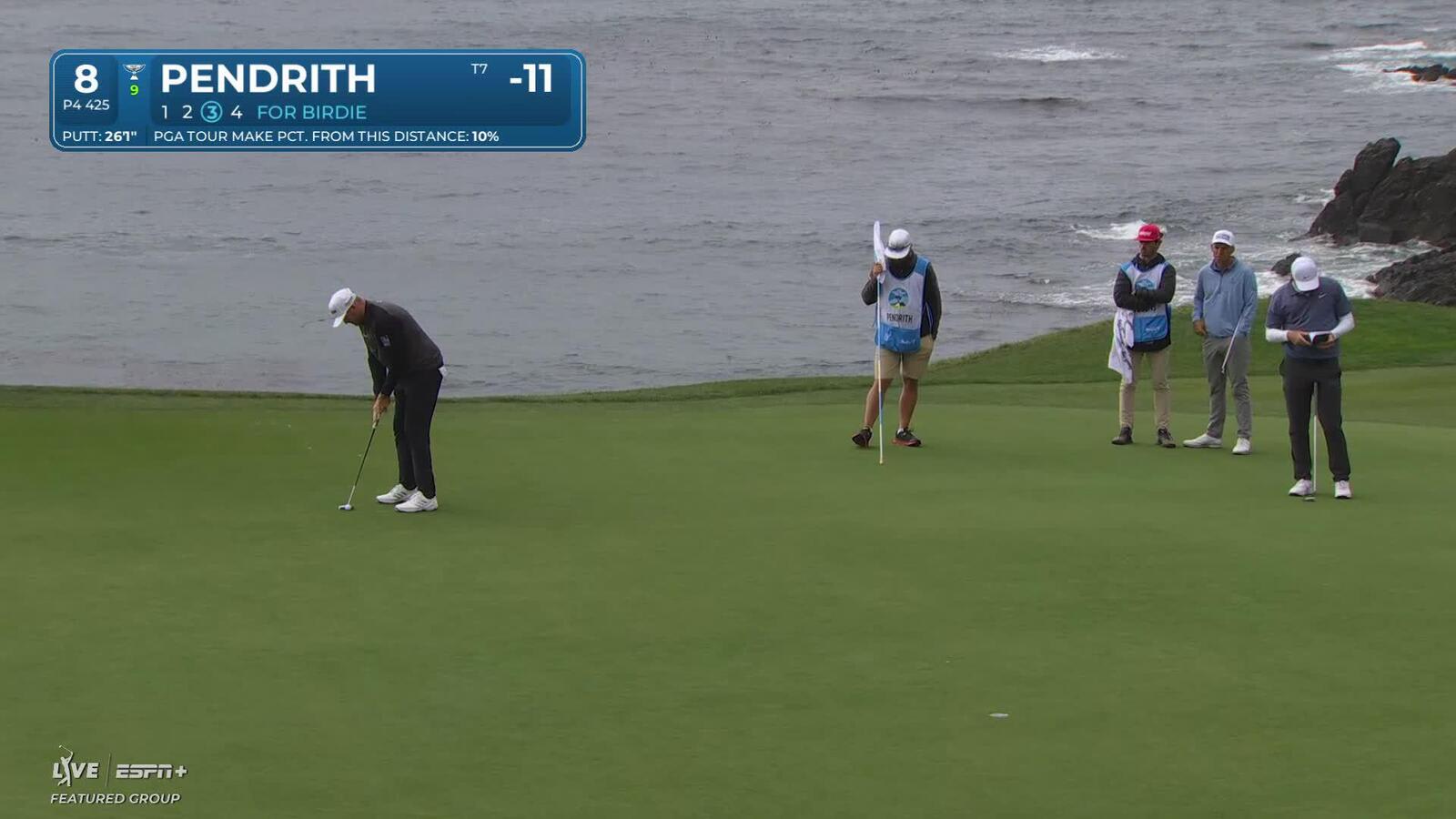 Taylor Pendrith | Round 3 | 8th hole | Shot 4 | 2025 AT&T Pebble Beach