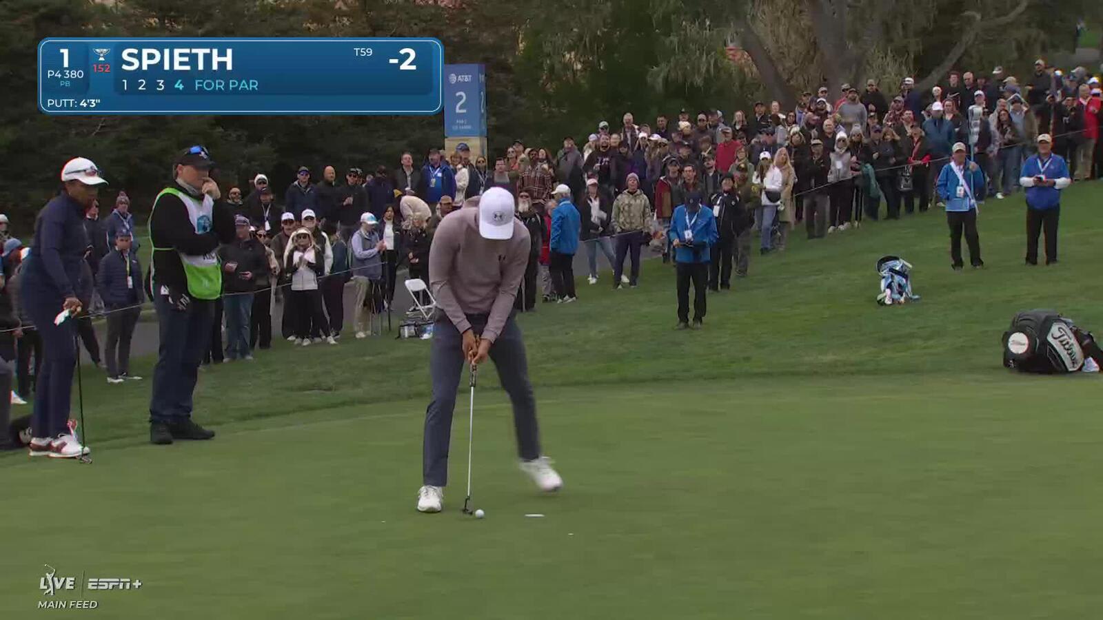 Jordan Spieth | Round 2 | 1st hole | Shot 5 | 2025 AT&T Pebble Beach