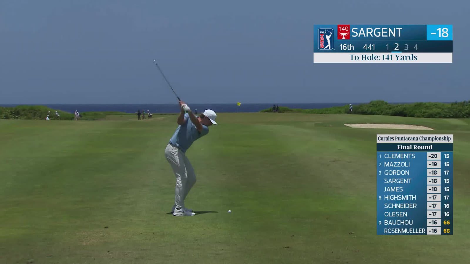 Gordon Sargent | Round 4 | 16th hole | Shot 2 | 2026 Corales Puntacana