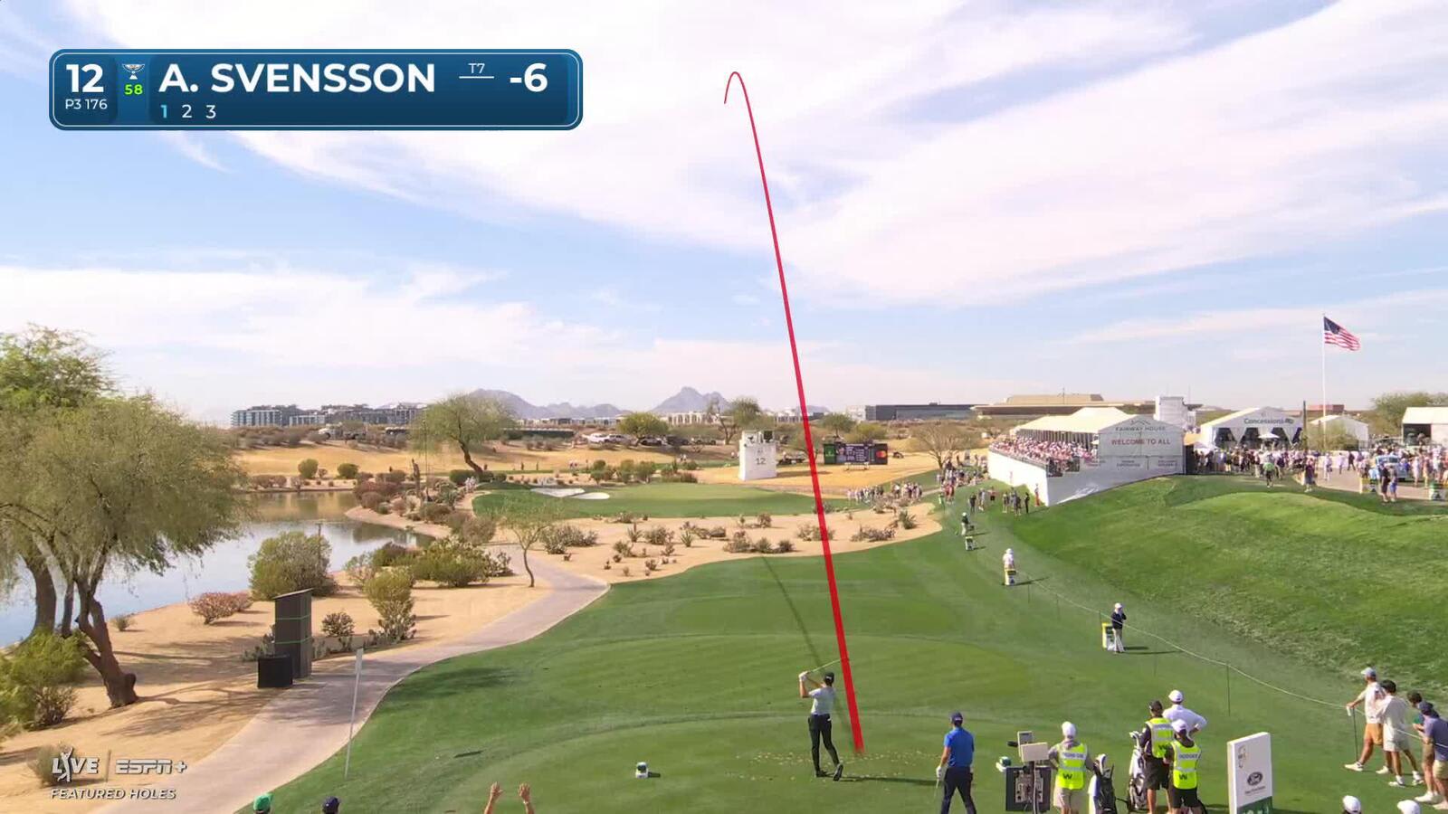 Cameron Young | Round 2 | 12th hole | Shot 1 | 2025 WM Phoenix Open