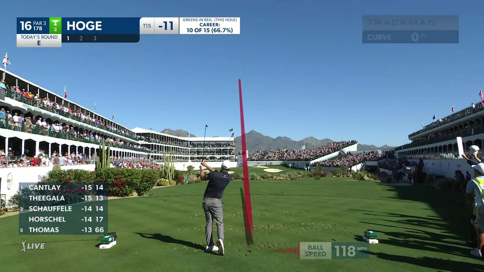 Tom Hoge | 2022 WM Phoenix Open | Round 4 | 16th hole | Shot 1