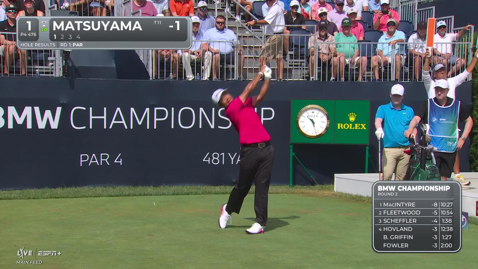 Hideki Matsuyama | Round 2 | 1st hole | Shot 1 | 2025 BMW Championship