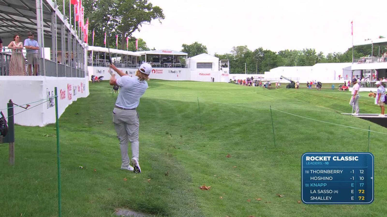 Jake Knapp | Round 1 | 18th hole | Shot 2 | 2025 Rocket Classic