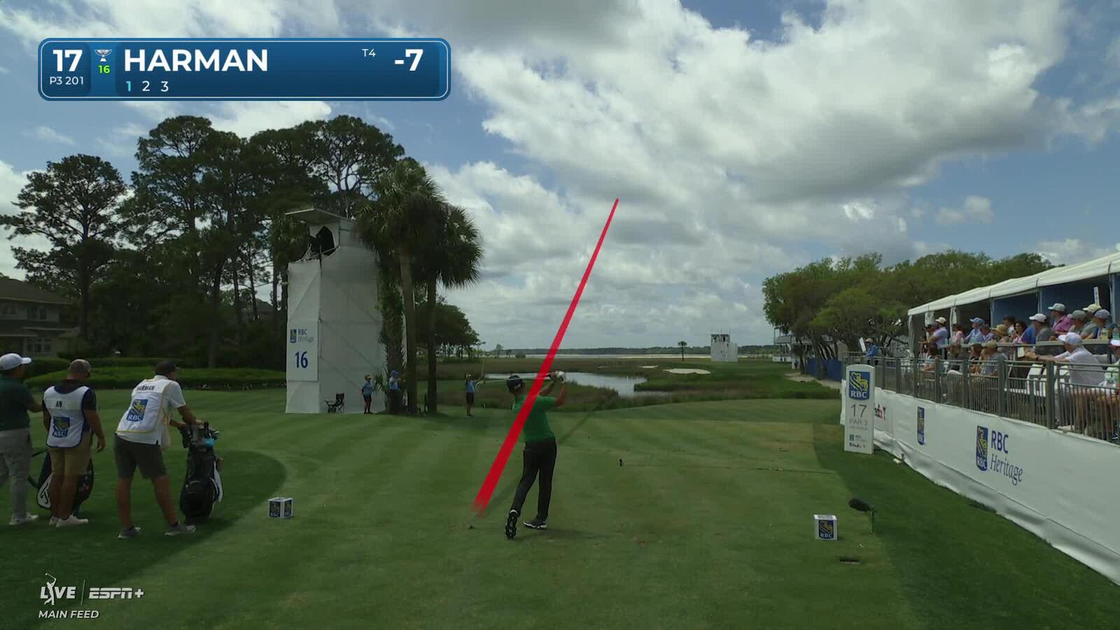 Brian Harman | Round 2 | 17th hole | Shot 1 | 2025 RBC Heritage