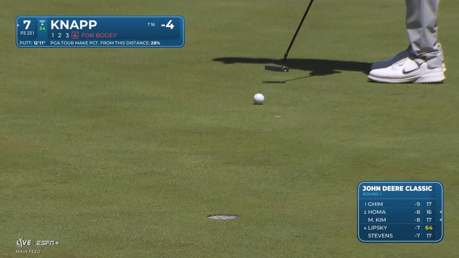 Jake Knapp | Round 1 | 7th hole | Shot 4 | 2025 John Deere