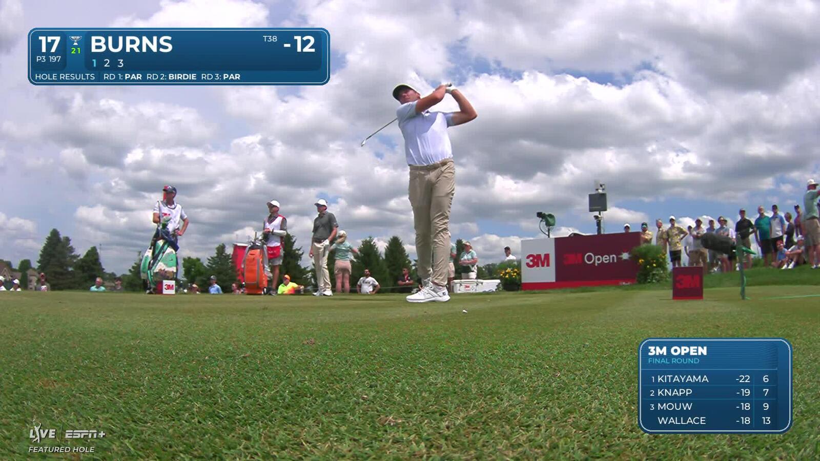 Sam Burns | Round 4 | 17th hole | Shot 1 | 2025 3M Open