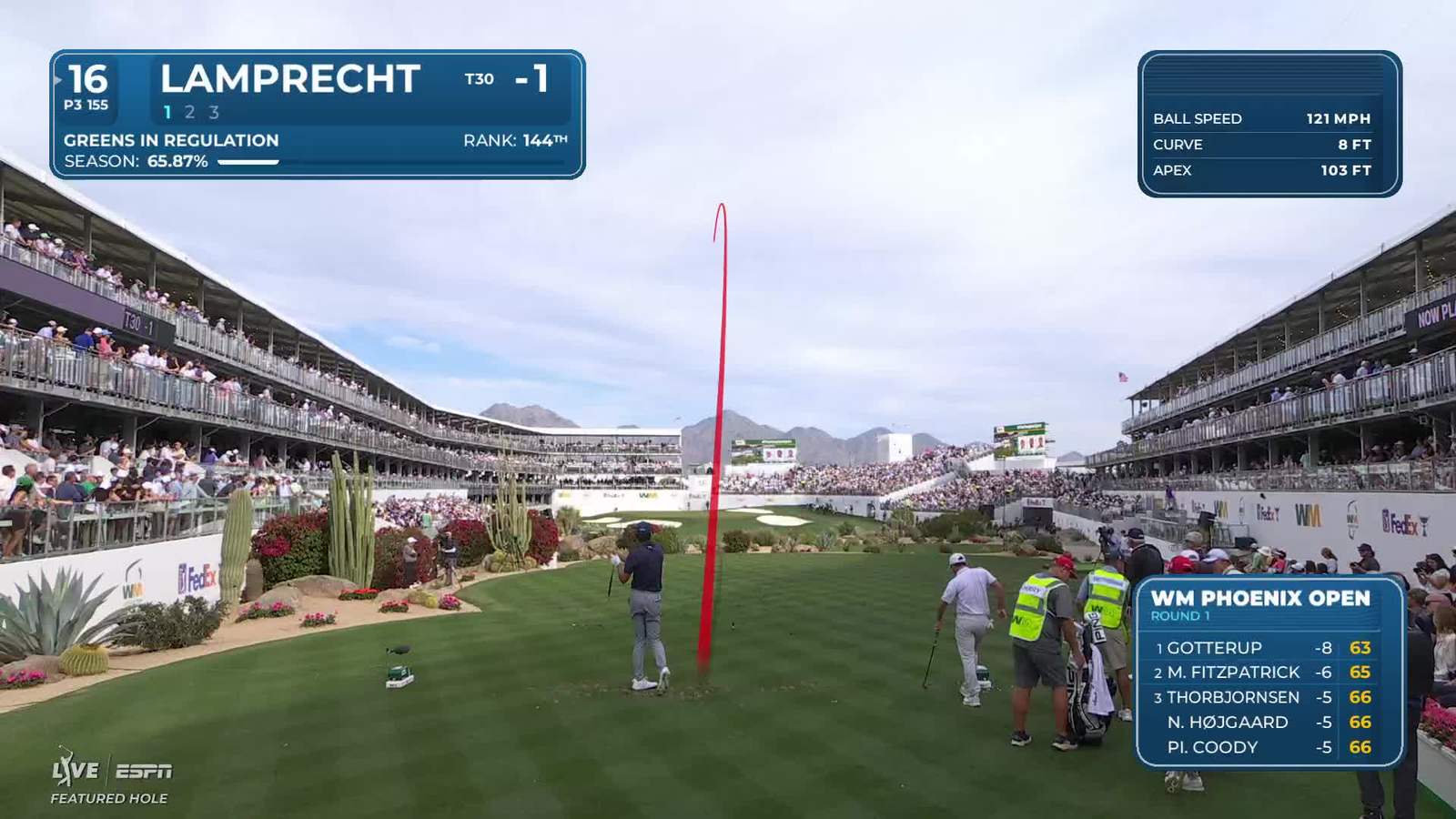 Christo Lamprecht | Round 1 | 16th hole | Shot 1 | 2026 WM Phoenix Open
