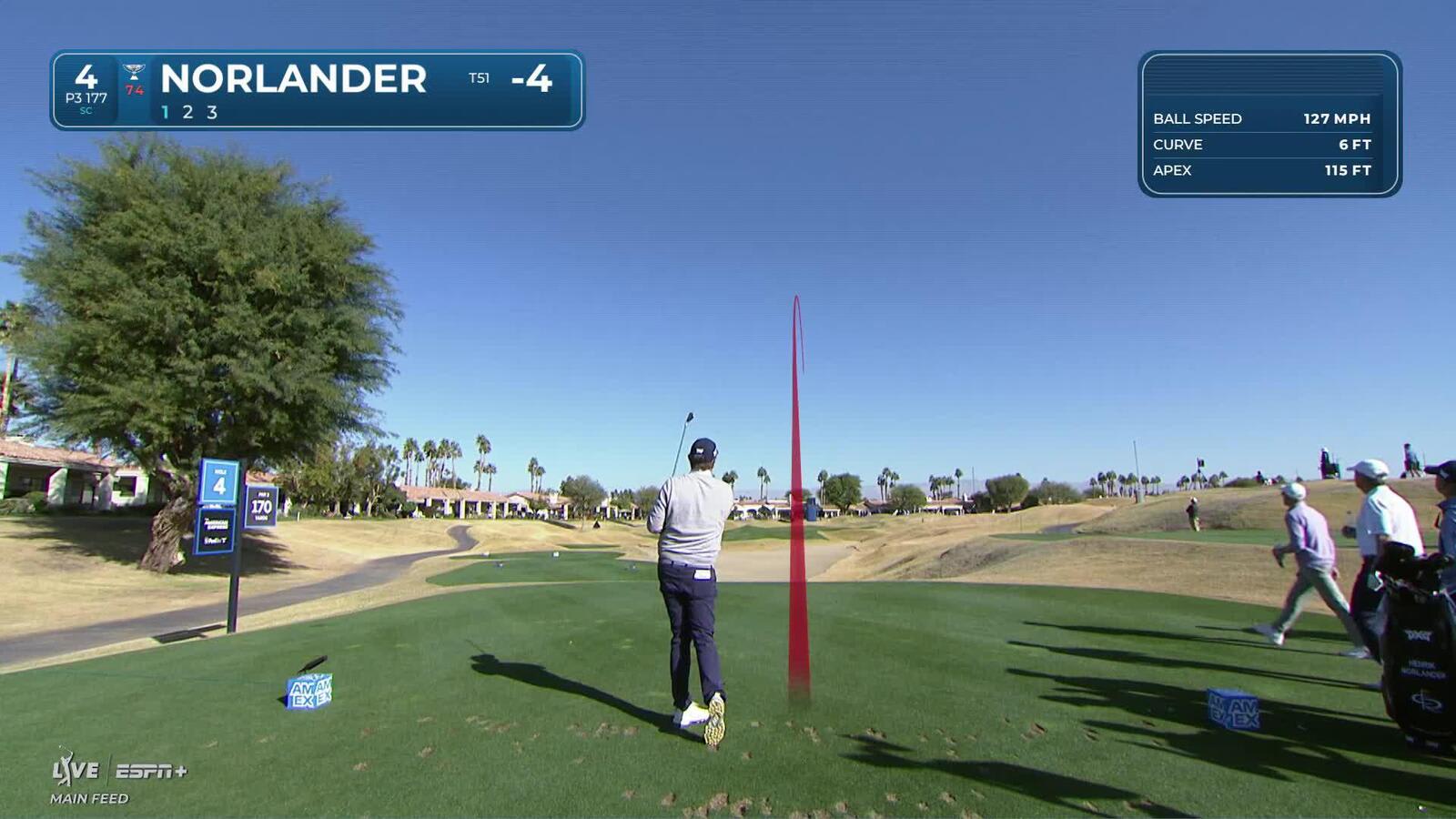 Henrik Norlander | Round 2 | 4th hole | Shot 1 | 2025 The American Express