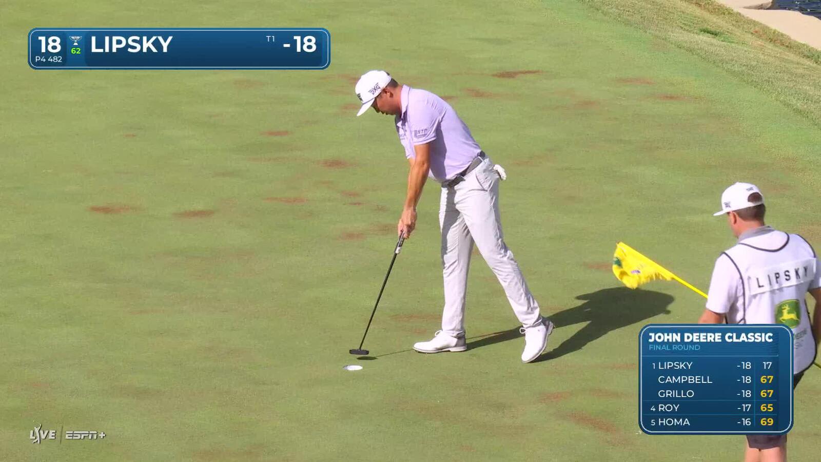 David Lipsky | Round 4 | 18th hole | Shot 5 | 2025 John Deere