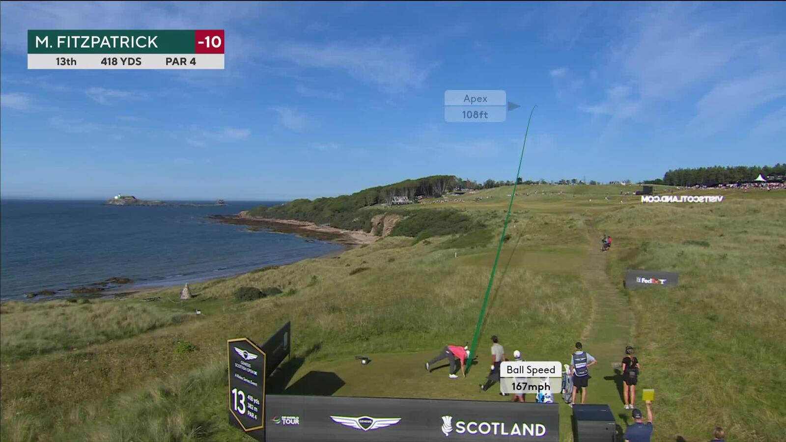 Matt Fitzpatrick | Round 3 | 13th hole | Shot 1 | 2025 Genesis Scottish Open