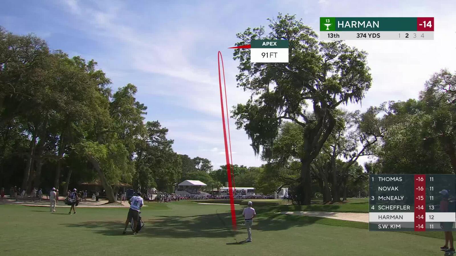 Brian Harman | Round 4 | 13th hole | Shot 2 | 2025 RBC Heritage