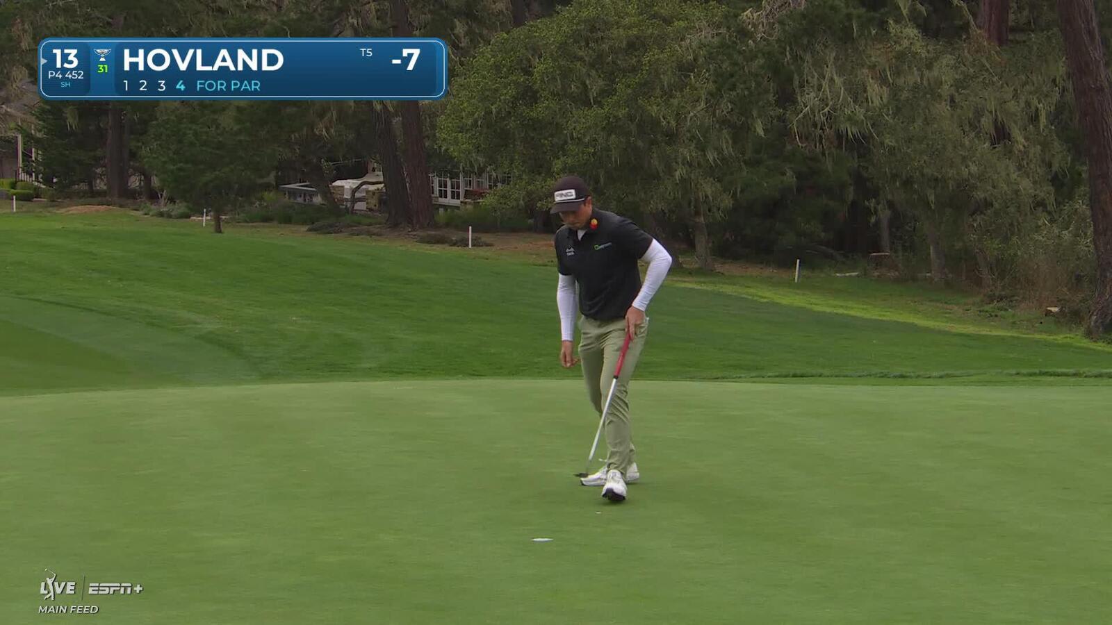 Viktor Hovland | Round 2 | 13th hole | Shot 4 | 2025 AT&T Pebble Beach