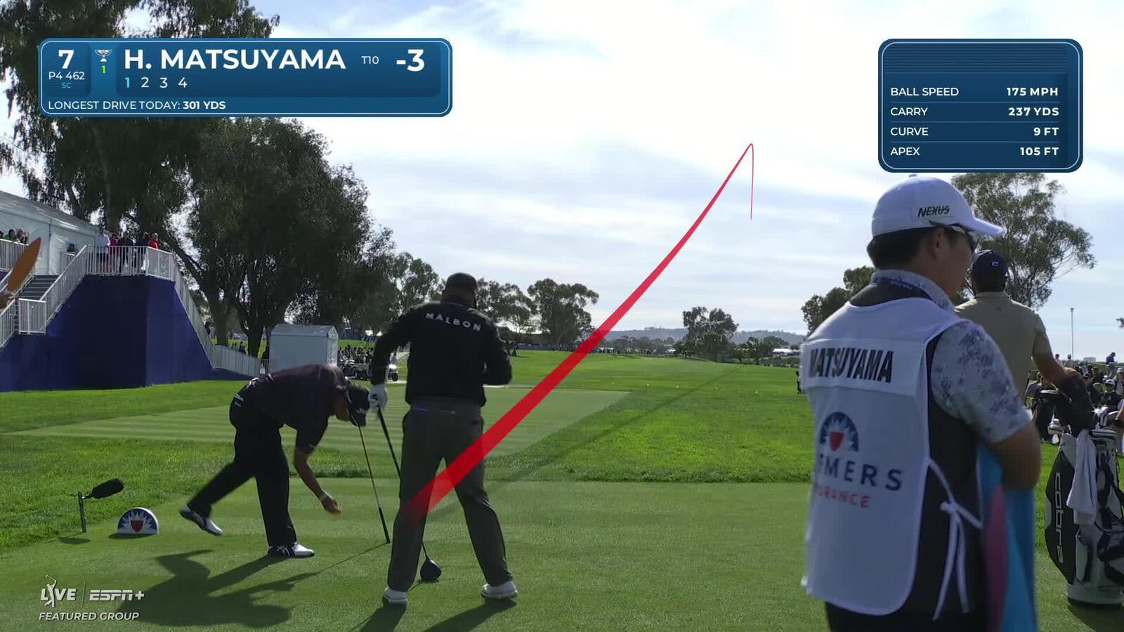 Hideki Matsuyama | Round 1 | 7th hole | Shot 1 | 2025 Farmers