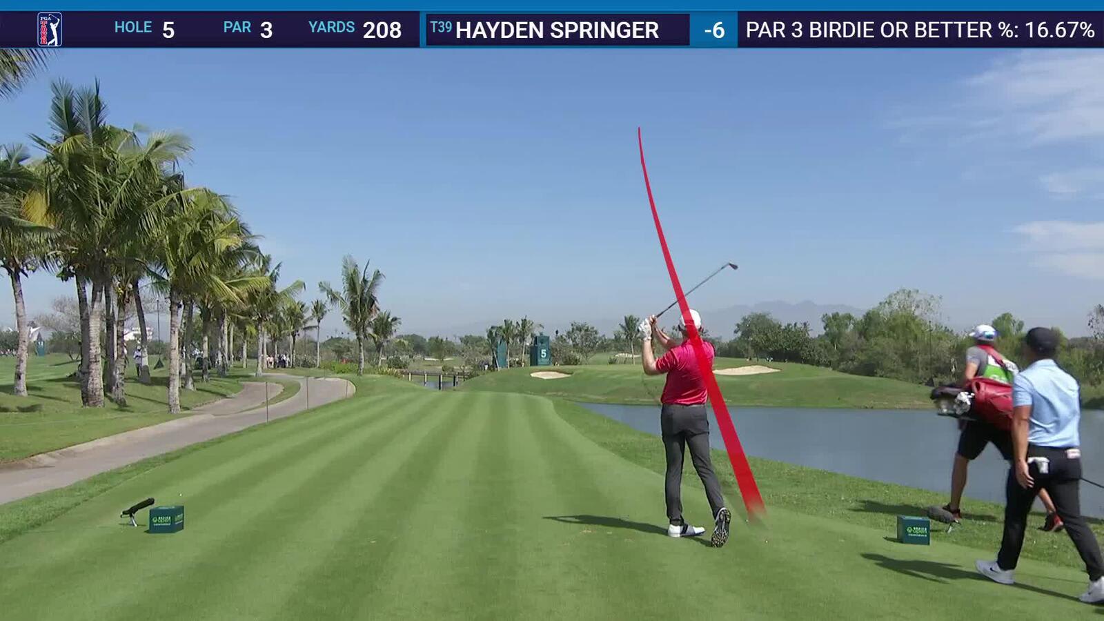 Hayden Springer | Round 3 | 5th hole | Shot 1 | 2025 Mexico Open