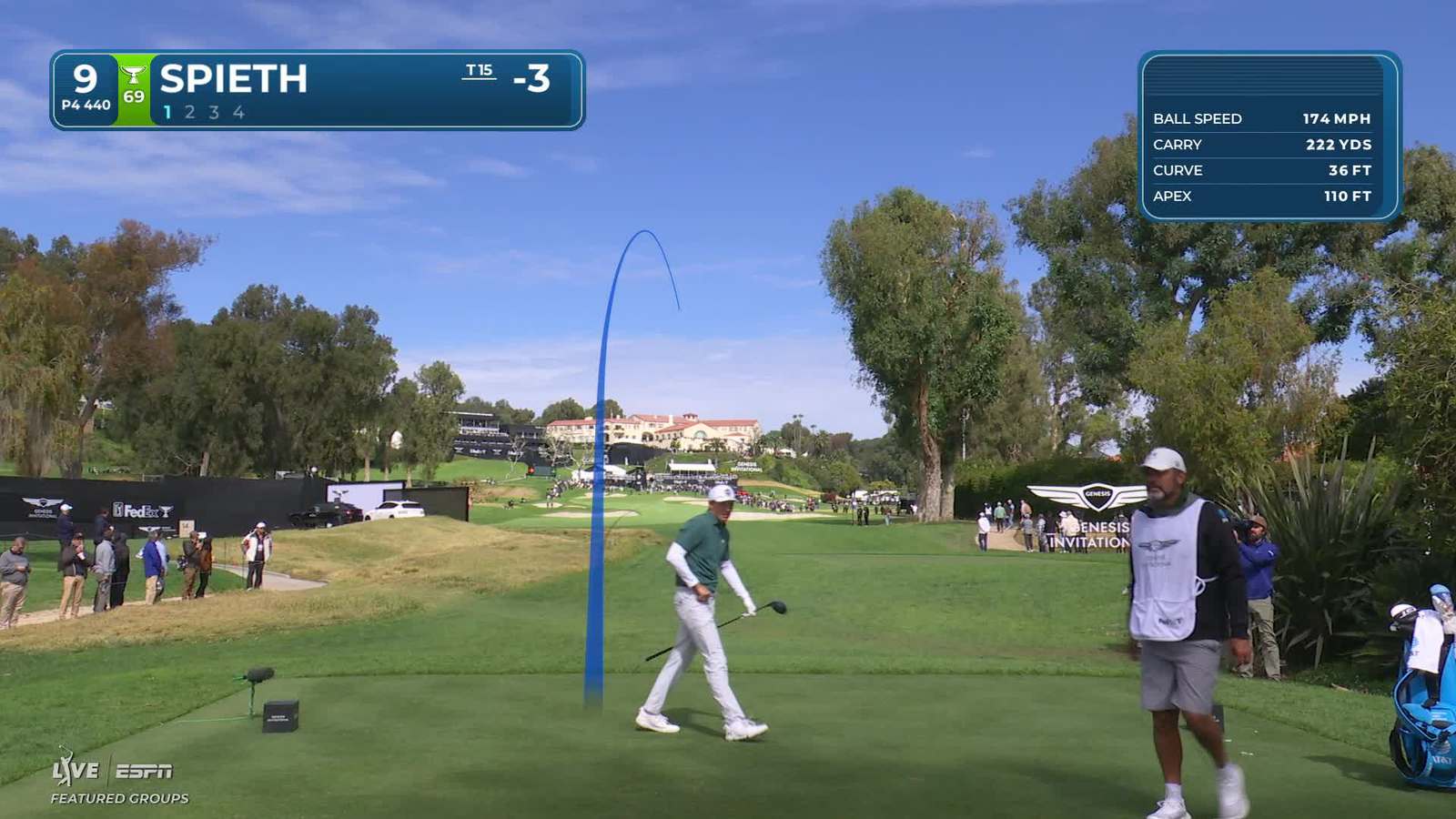 Jordan Spieth | Round 2 | 9th hole | Shot 1 | 2026 The Genesis