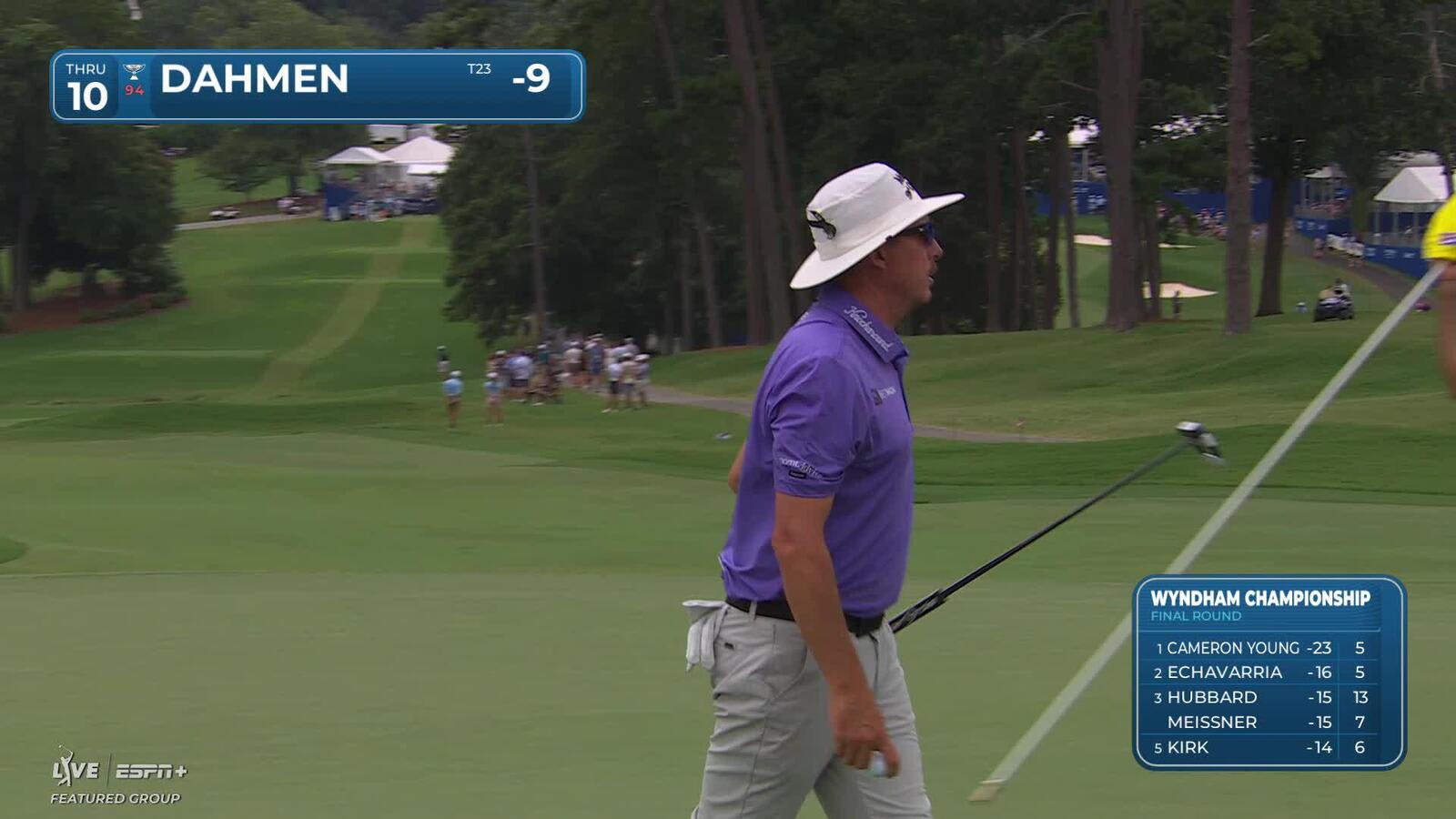 Joel Dahmen | Round 4 | 10th hole | Shot 4 | 2025 Wyndham