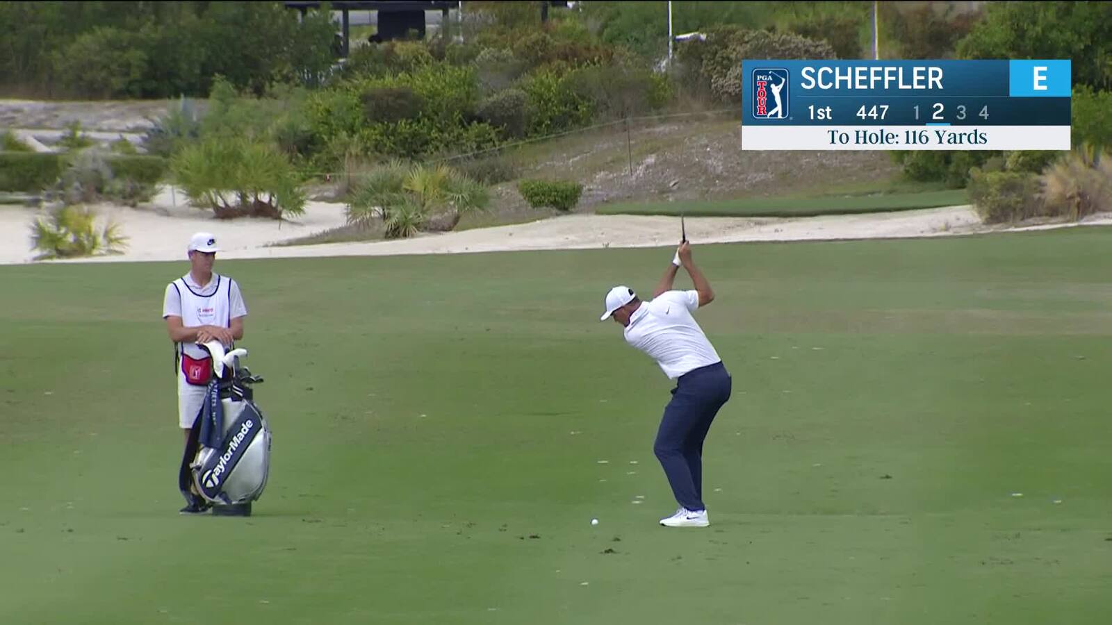 Scottie Scheffler | Round 2 | 1st hole | Shot 2 | 2024 Hero World Challenge