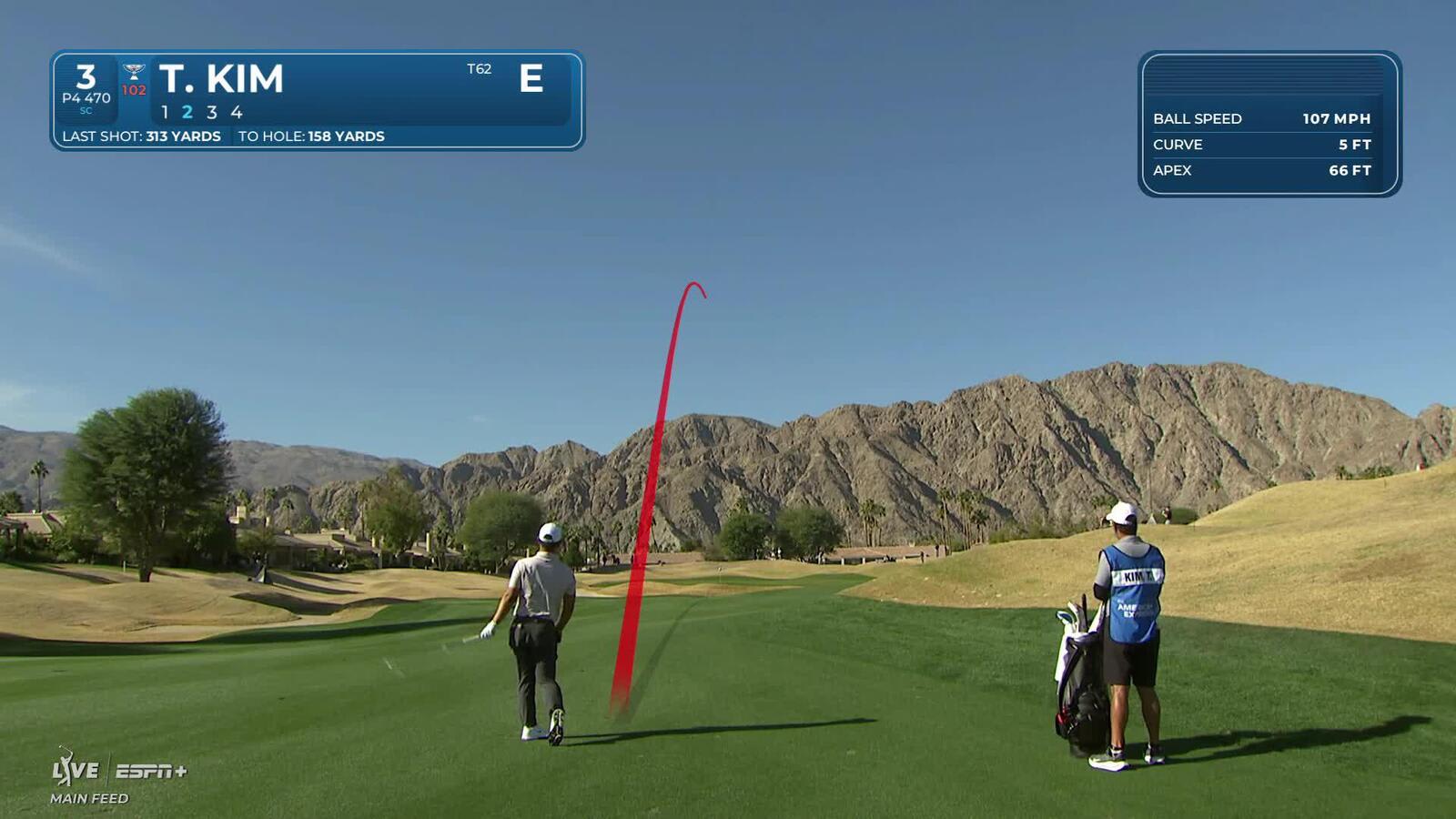 Tom Kim | Round 1 | 3rd hole | Shot 2 | 2025 The American Express