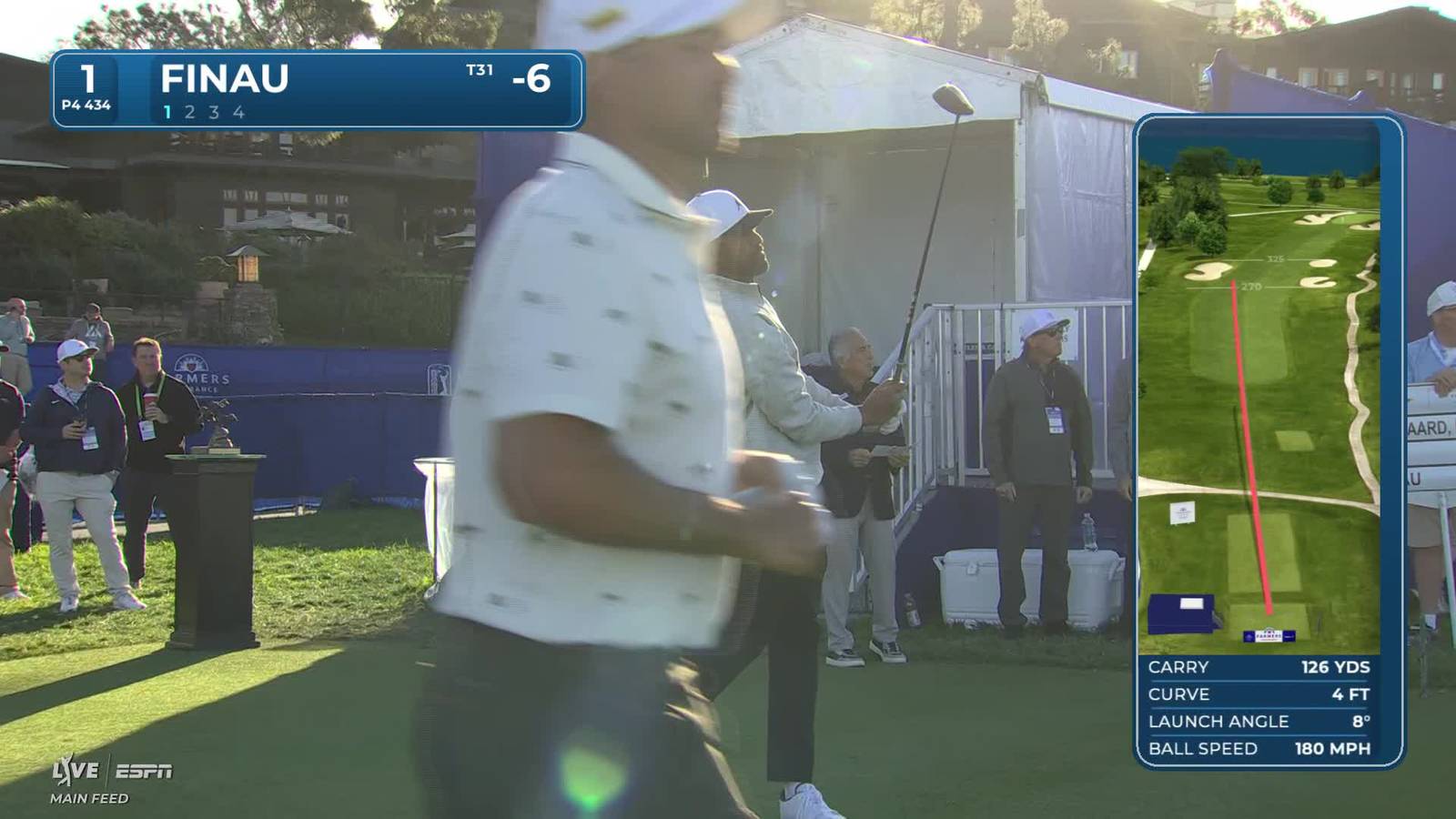 Tony Finau | Round 4 | 1st hole | Shot 1 | 2026 Farmers