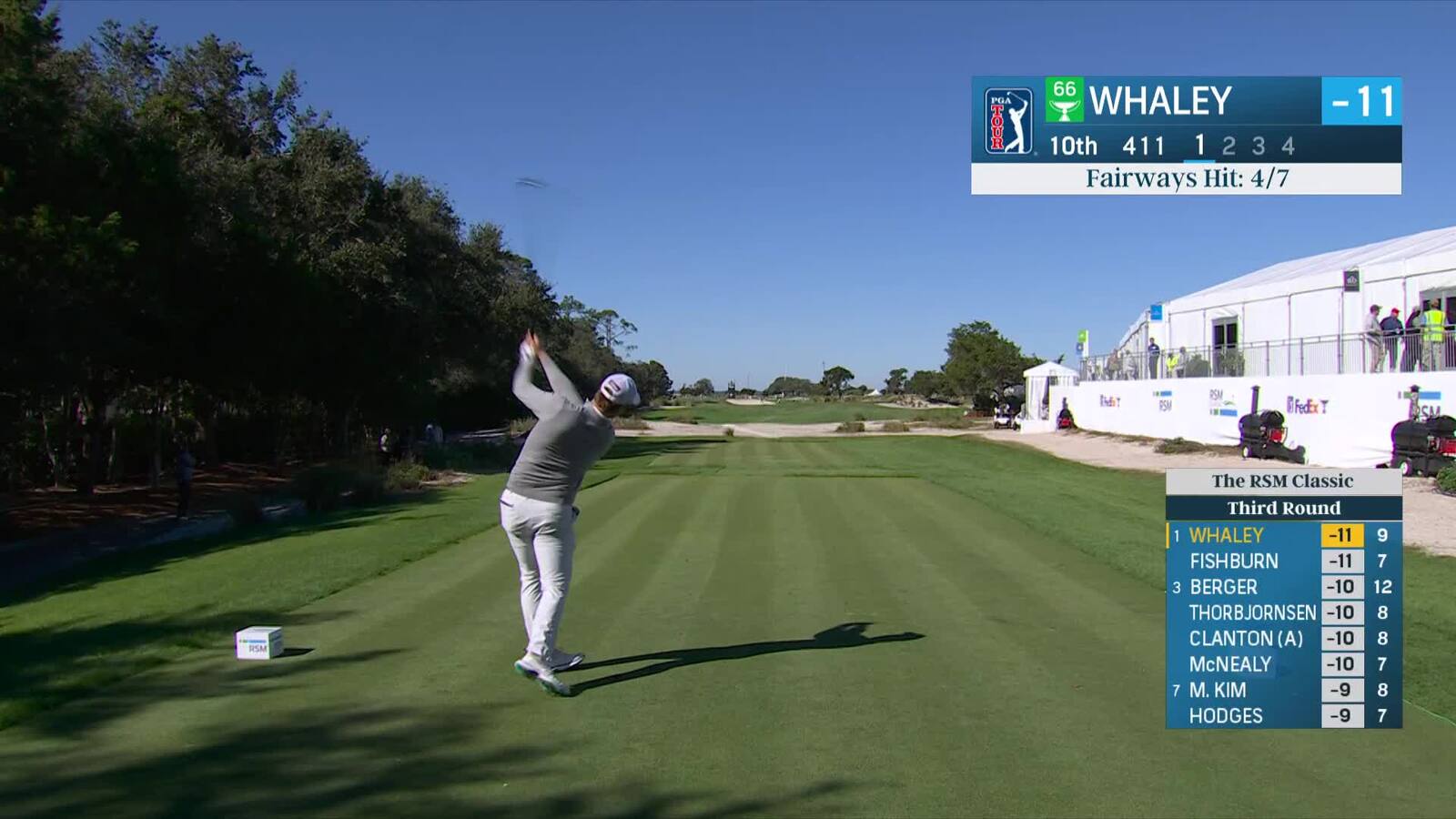 Vince Whaley | Round 3 | 10th hole | Shot 1 | 2024 The RSM Classic