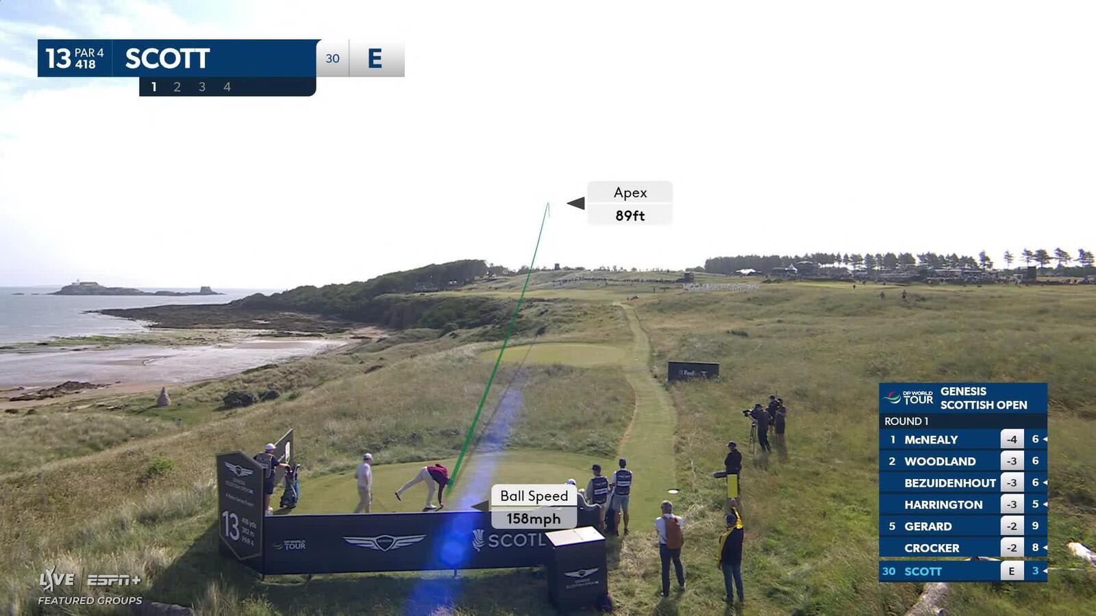 Adam Scott | Round 1 | 13th hole | Shot 1 | 2025 Genesis Scottish Open