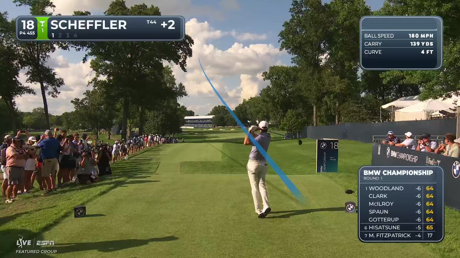 Scottie Scheffler | Round 1 | 18th hole | Shot 1 | 2026 BMW Championship