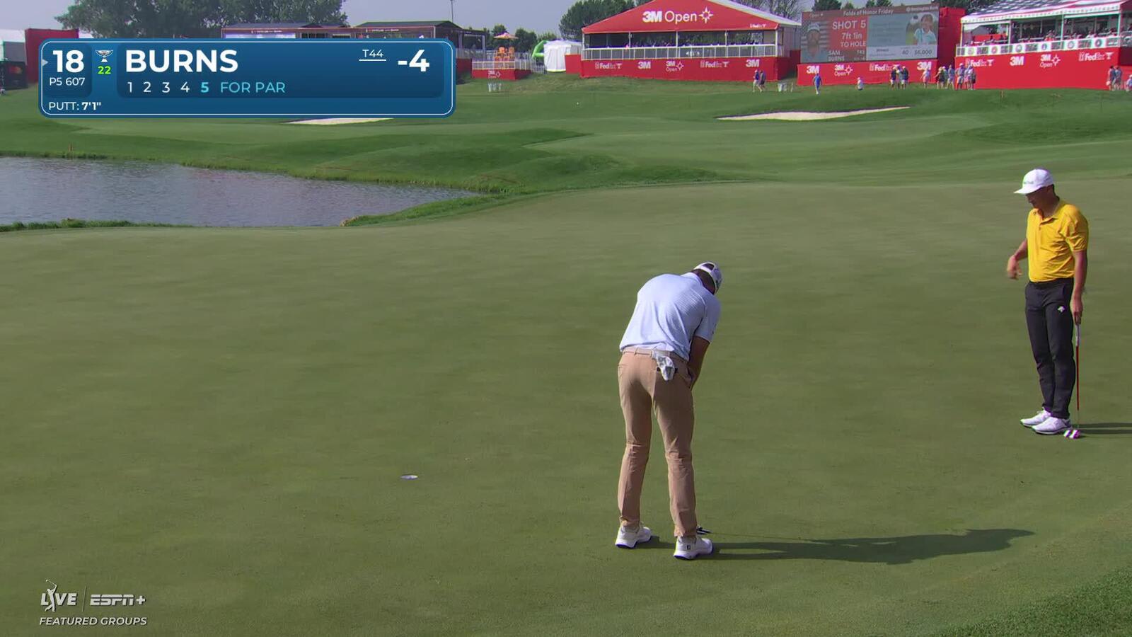 Sam Burns | Round 2 | 18th hole | Shot 5 | 2025 3M Open