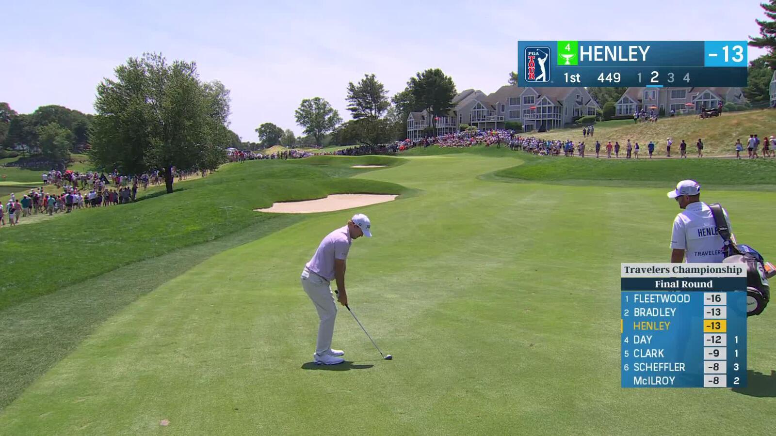 Russell Henley | Round 4 | 1st hole | Shot 2 | 2025 Travelers