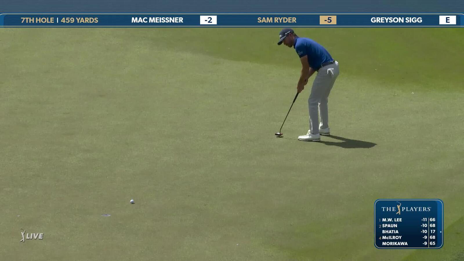 Sam Ryder | Round 2 | 7th hole | Shot 4 | 2025 THE PLAYERS