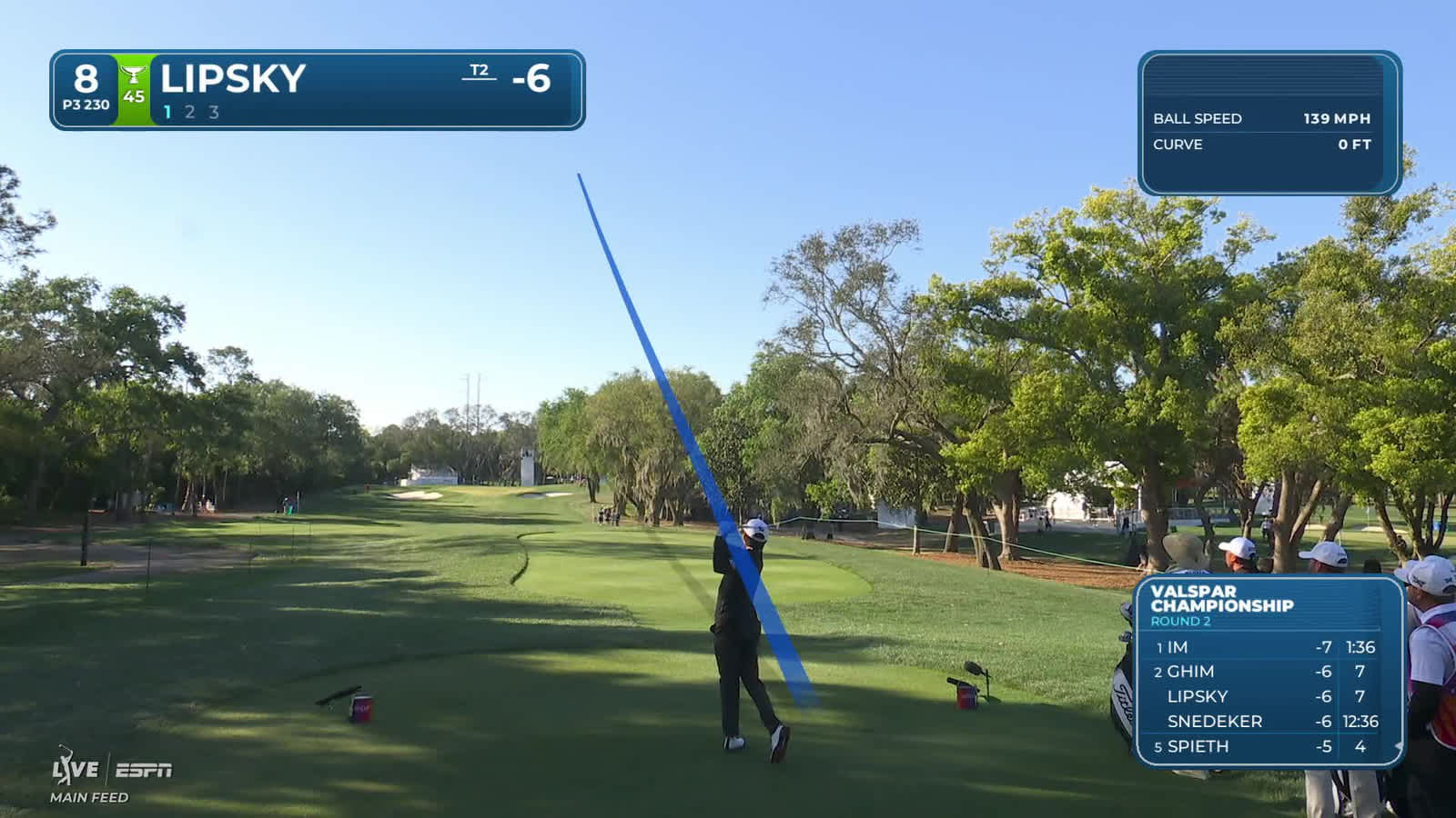 David Lipsky | Round 2 | 8th hole | Shot 1 | 2026 Valspar