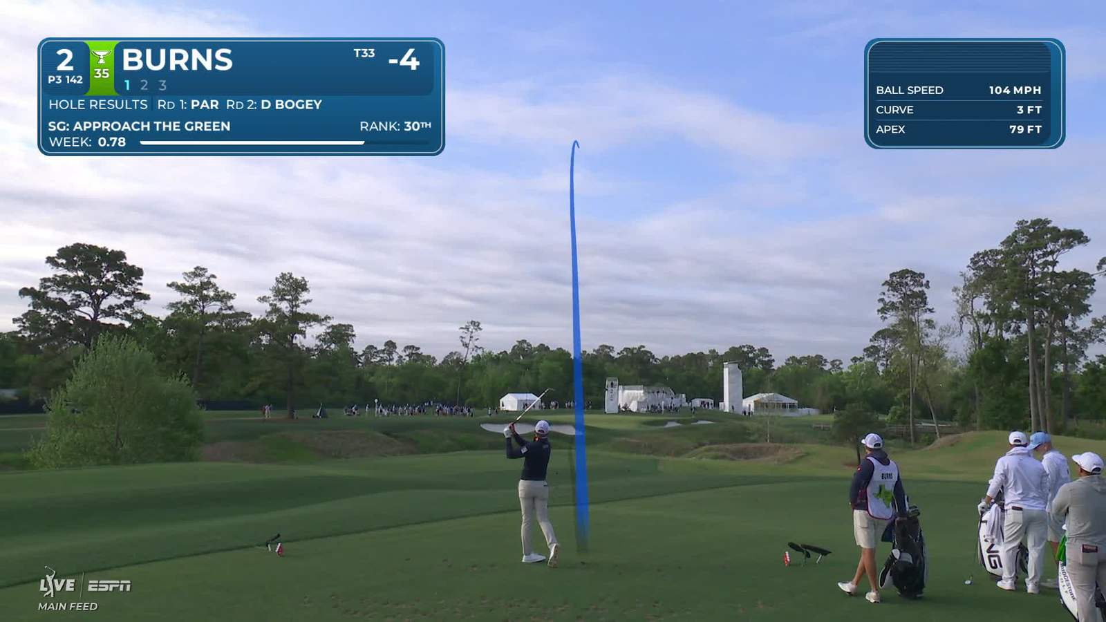 Sam Burns | Round 3 | 2nd hole | Shot 1 | 2026 Texas Children's