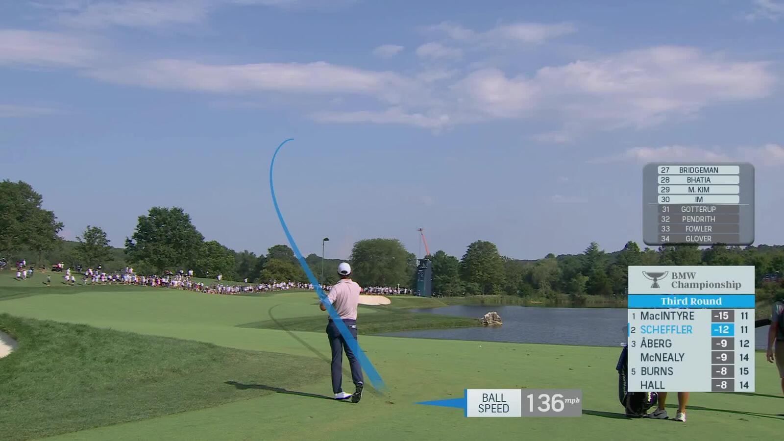 Scottie Scheffler | Round 3 | 12th hole | Shot 2 | 2025 BMW Championship