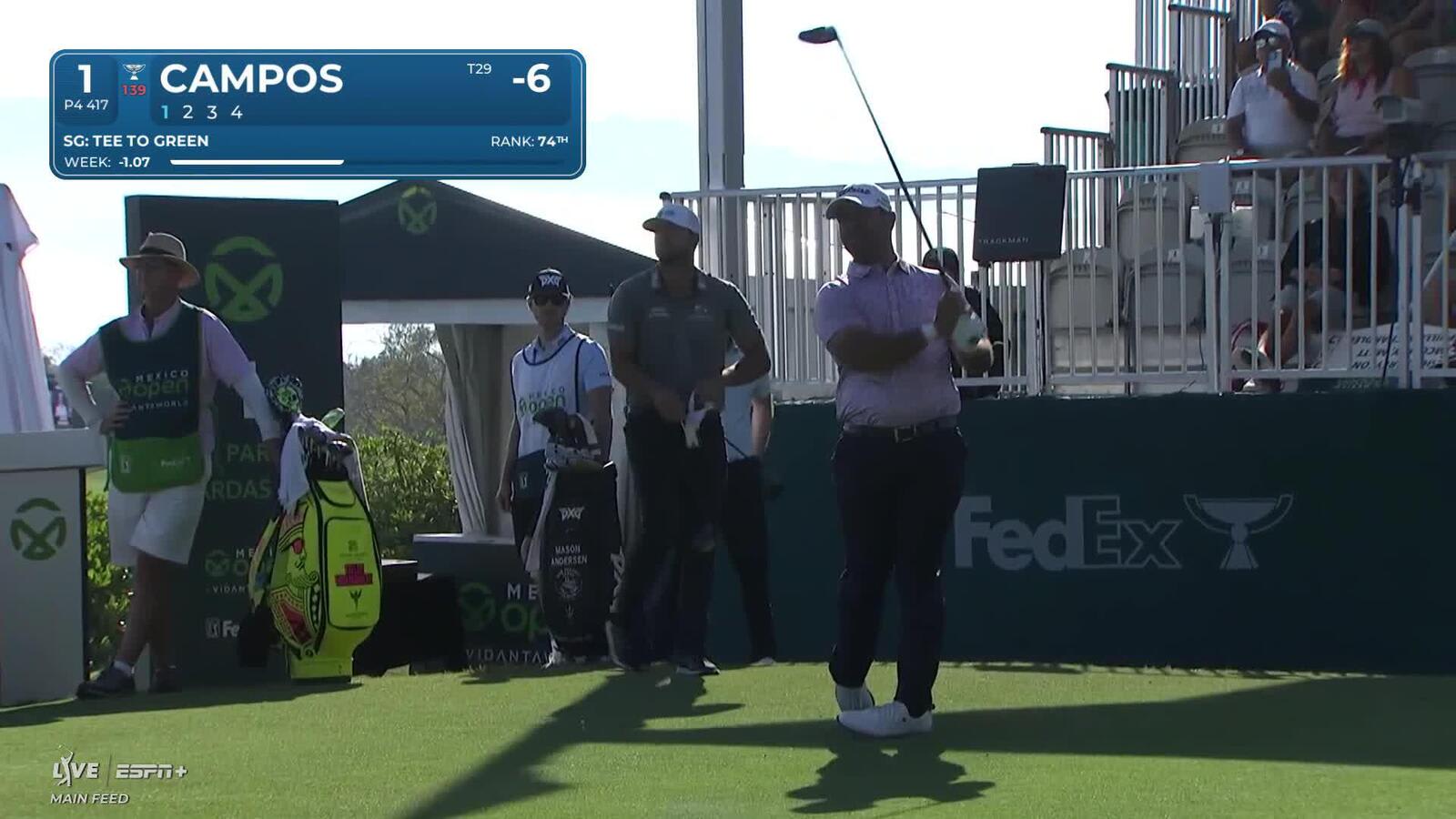 Rafael Campos | Round 3 | 1st hole | Shot 1 | 2025 Mexico Open