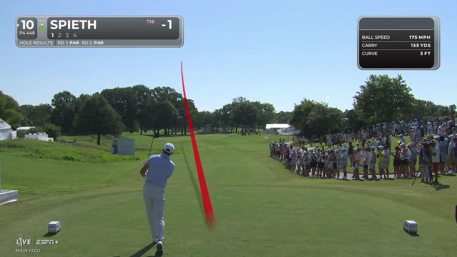 Jordan Spieth | Round 3 | 10th hole | Shot 1 | 2025 FedEx St. Jude