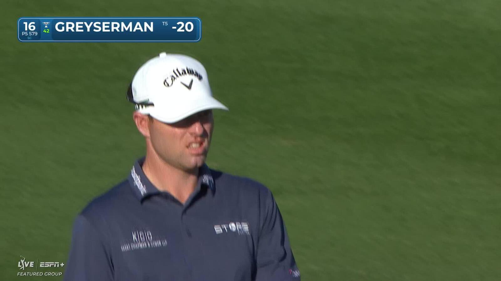 Max Greyserman | Round 4 | 16th hole | Shot 2 | 2025 The American Express