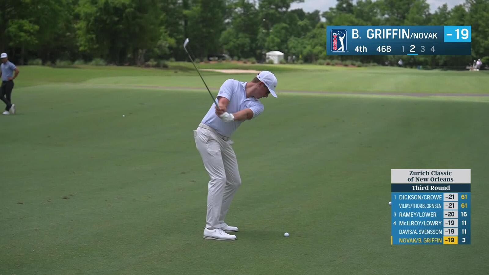 Ben Griffin | Round 3 | 4th hole | Shot 2 | 2025 Zurich Classic