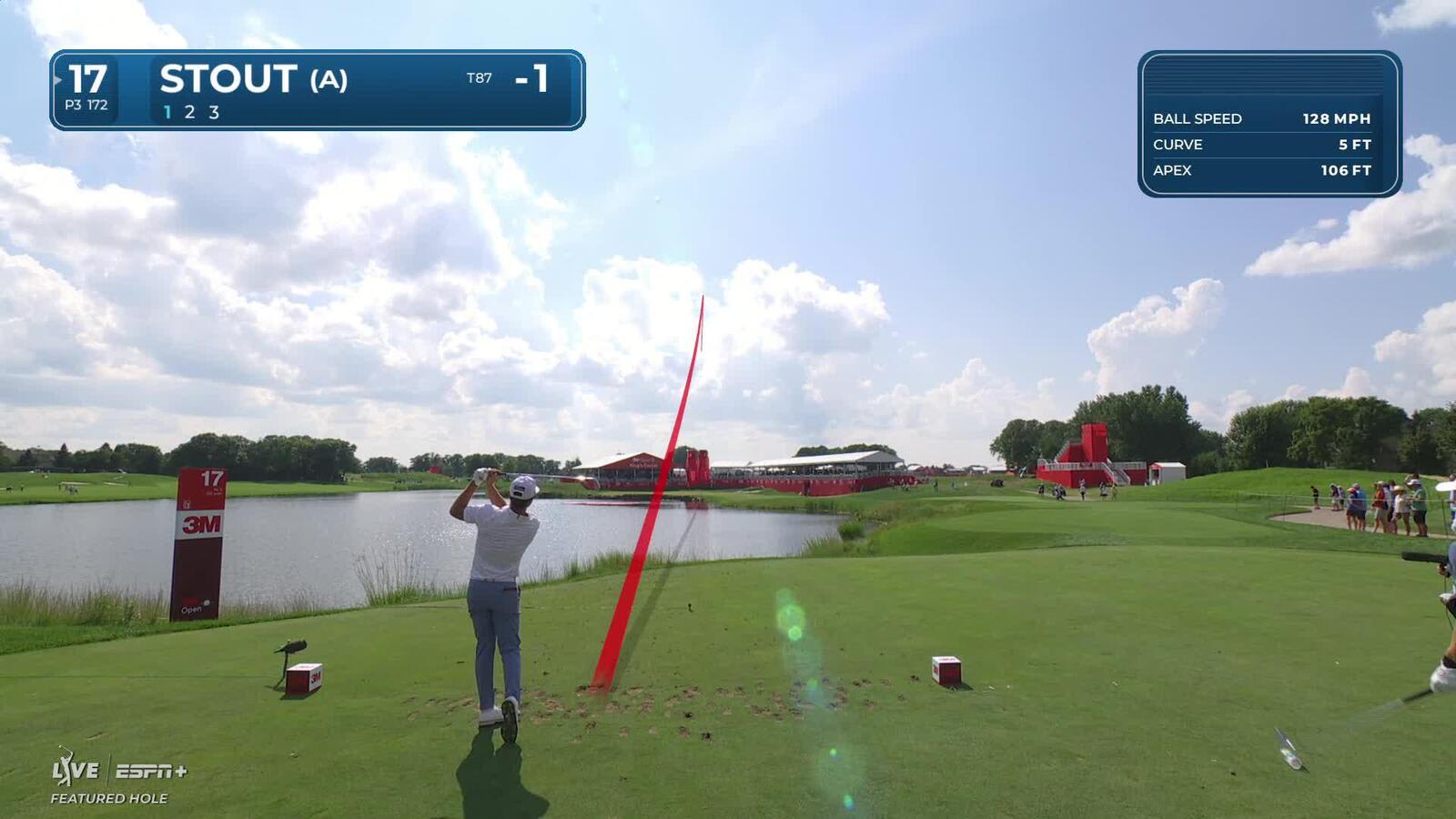 Preston Stout | Round 1 | 17th hole | Shot 1 | 2025 3M Open