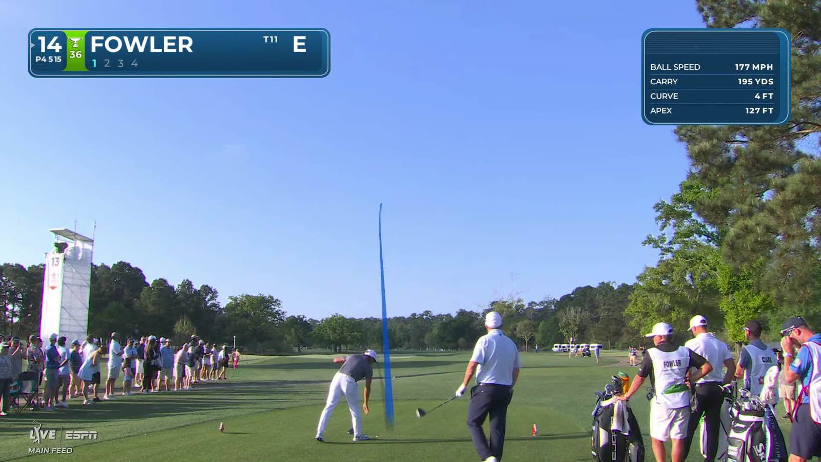 Rickie Fowler | Round 1 | 14th hole | Shot 1 | -1 