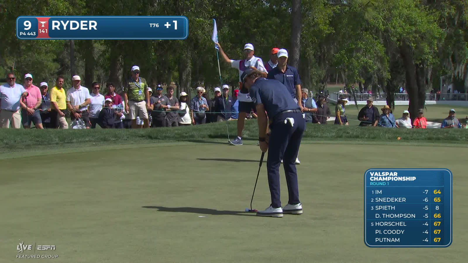 Sam Ryder | Round 1 | 9th hole | Shot 4 | 2026 Valspar