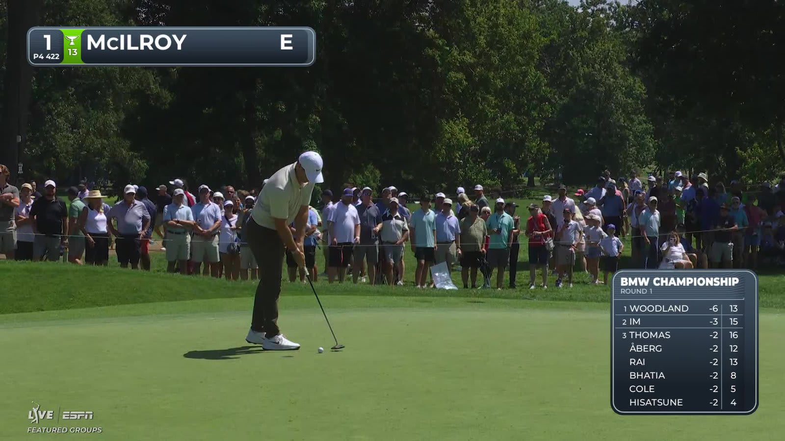 Rory McIlroy | Round 1 | 1st hole | Shot 4 | 2026 BMW Championship